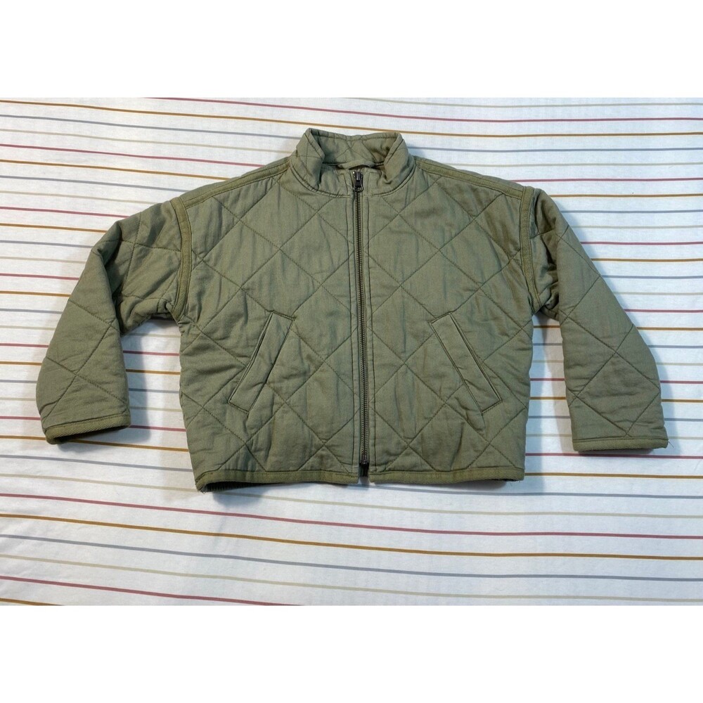 GAP Kids Quilted Bomber Jacket XS (4-5) Olive Green